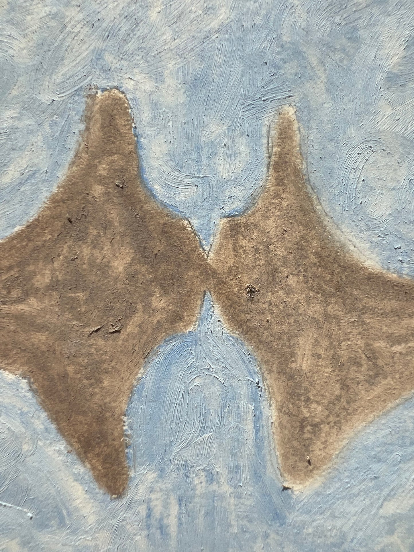 Lovebirds – Original oliepasteltegning A4 | Blå på natur