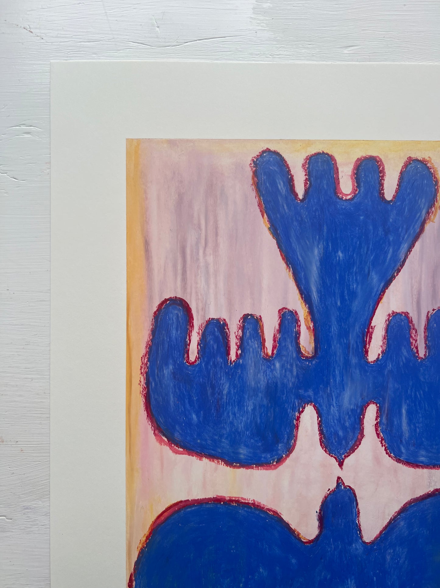 Lovebirds – Original oliepasteltegning A3 | Blå på pasteller