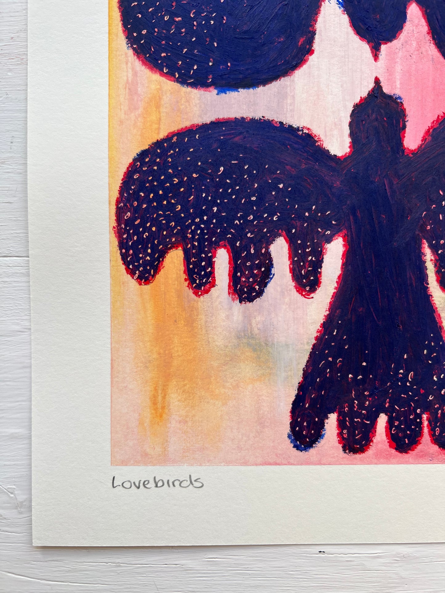 Lovebirds – Mørkeblå på rosa