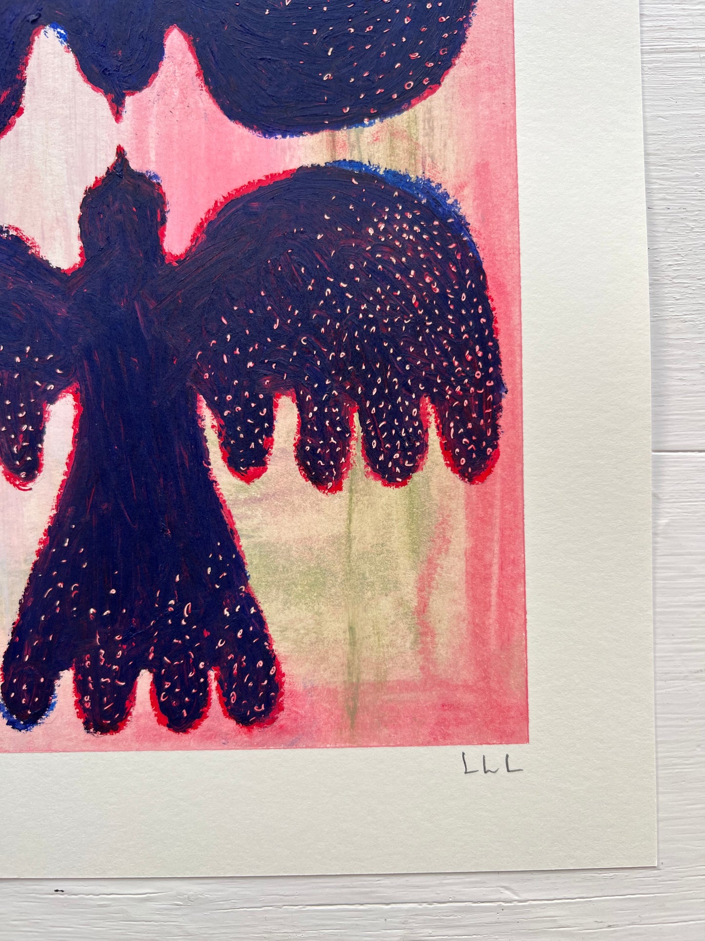 Lovebirds – Mørkeblå på rosa