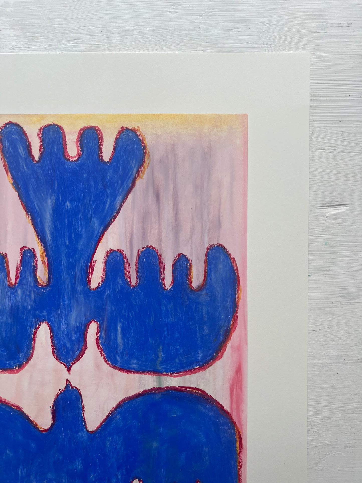 Lovebirds – Original oliepasteltegning A3 | Blå på pasteller